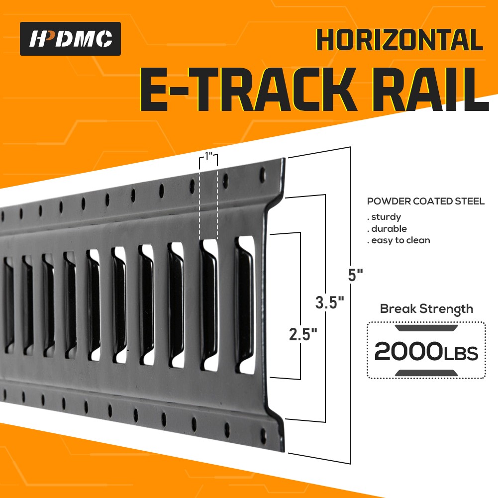 Stainless Steel E Track Tie Down Rail Kit2′ 3′ 5′ ETrack Bar Rails Powder Coat