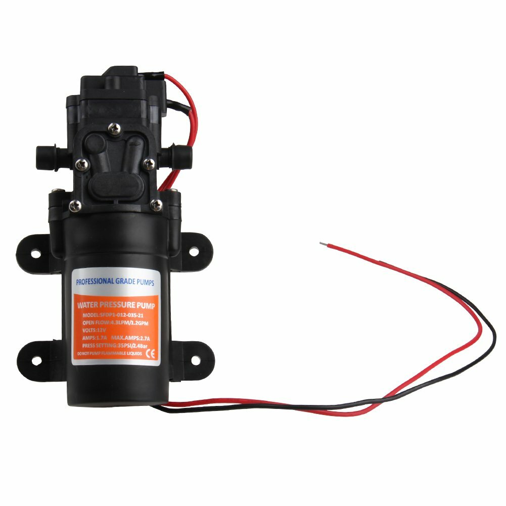 12V 35PSI Diaphragm Water Pump Transfer 1.2GPM 4.3LPM For Caravan RV Boat Marine