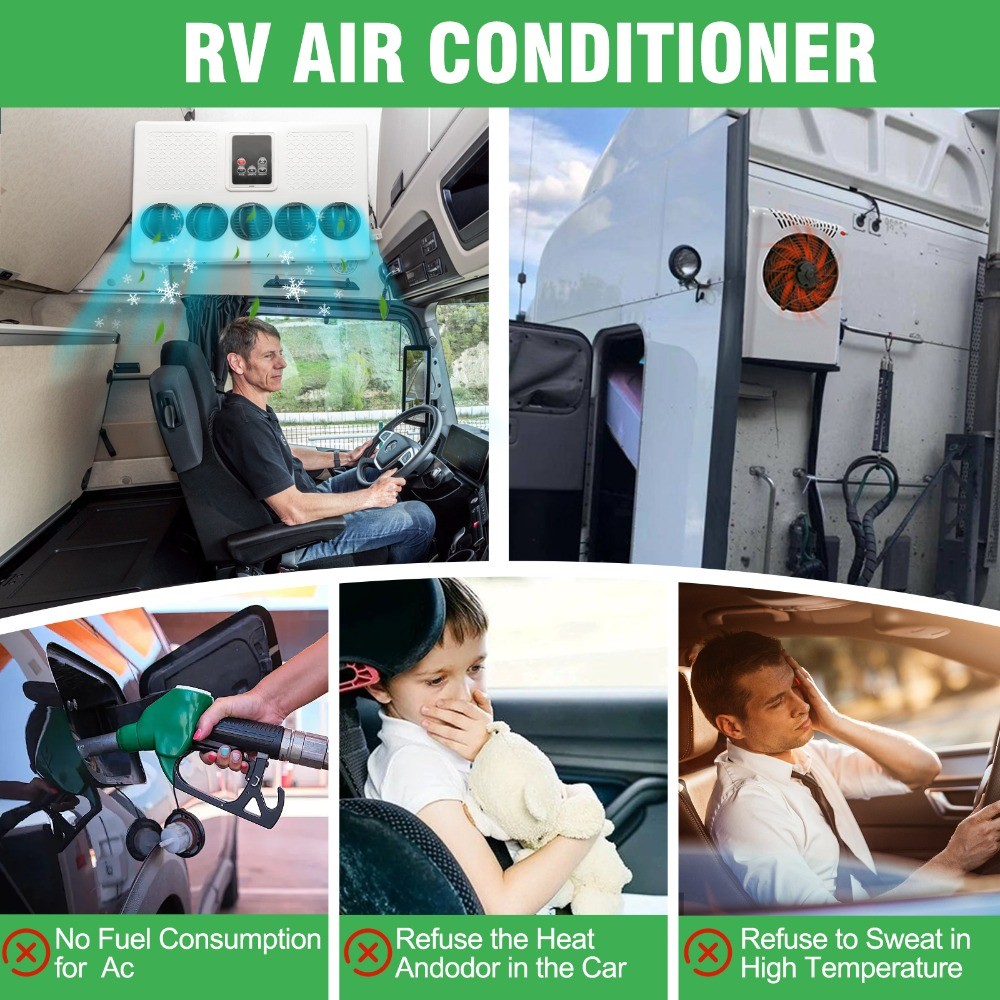 Mexico Stock 12V Split Air Conditioner Electric Parking A/C For Truck Caravan RV