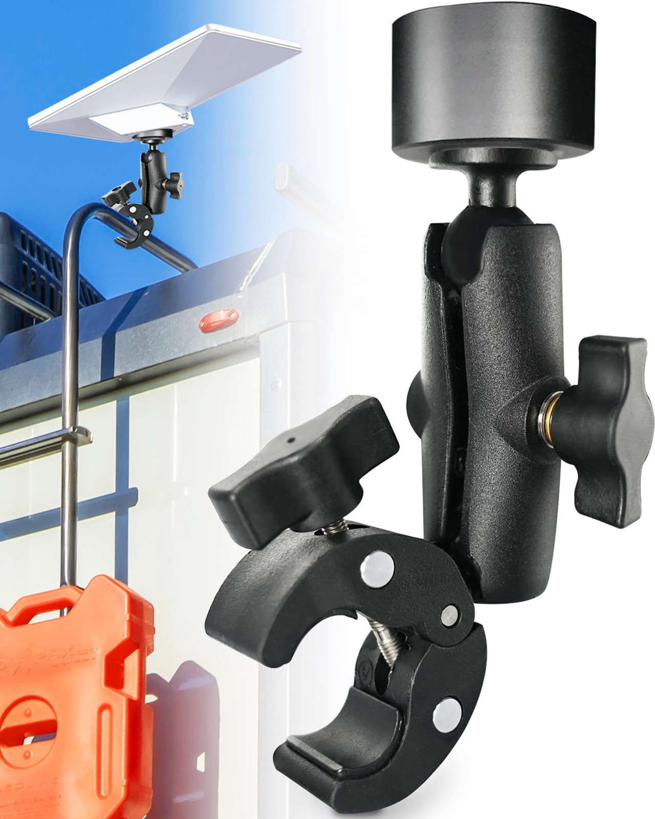 C1 Starlink Mini Mount Ladder Pole Clamp for RV Camper One Size, Black