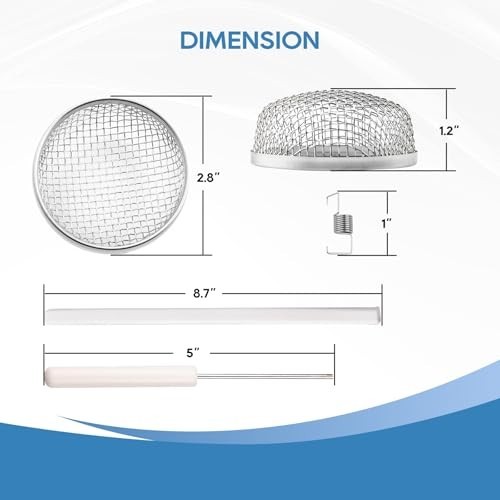 RV Flying Insect Screen 2 Pack 2.8 x 1.3 Inch Stainless Steel Mesh Furnace Vent