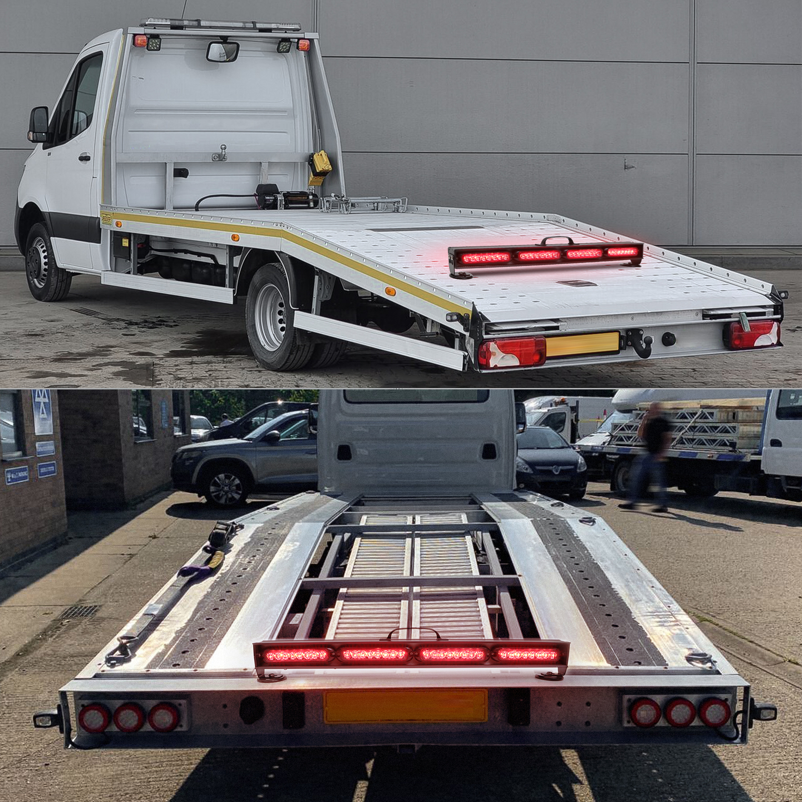 LED Wireless Tow Trailer light bar battery magnetic Base with 7 Pin Transmitter