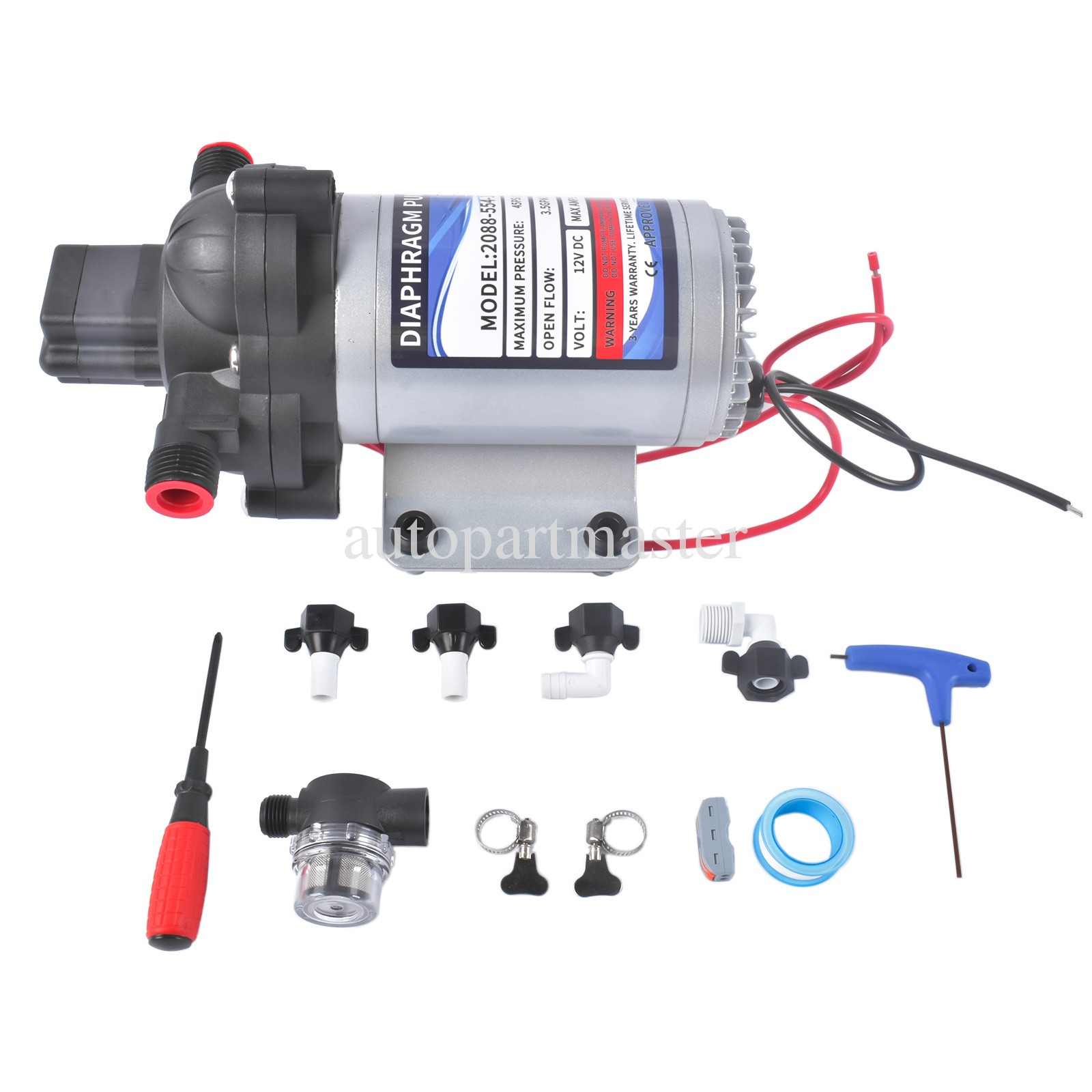 2088-403-144 / 2088-554-144 Diaphragm Pump,12 V 3.5 GPM 45 PSI RV Water Pump