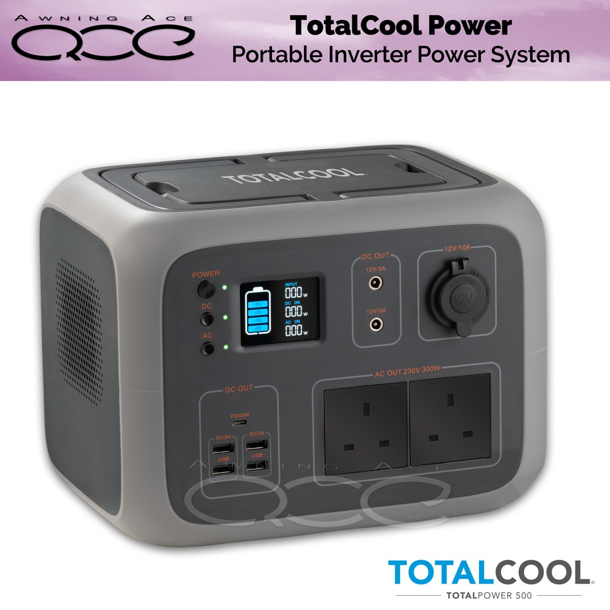 TotalPower 500 Mains/AC/DC/USB Portable Power Solution