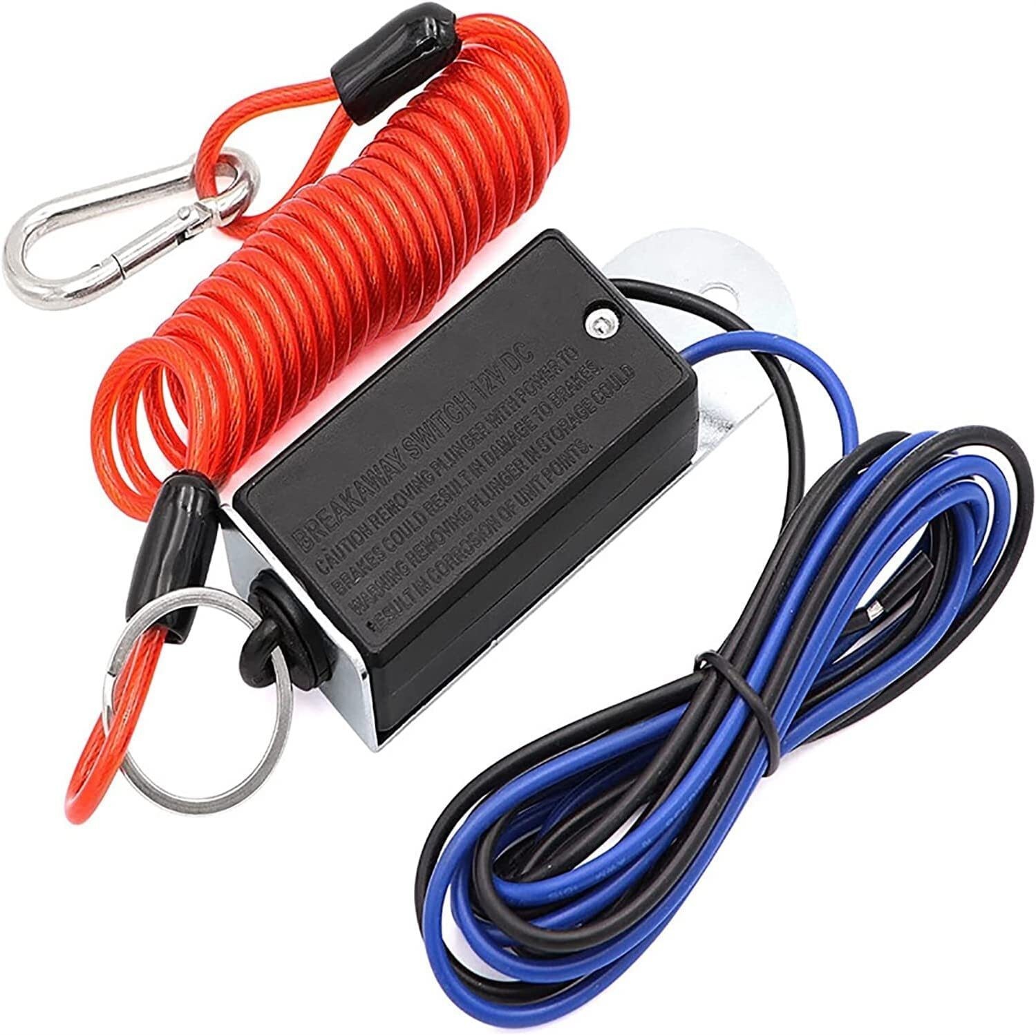 Trailer Breakaway Switch 4Ft Trailer Break Control kit Electric Brake Switch Red