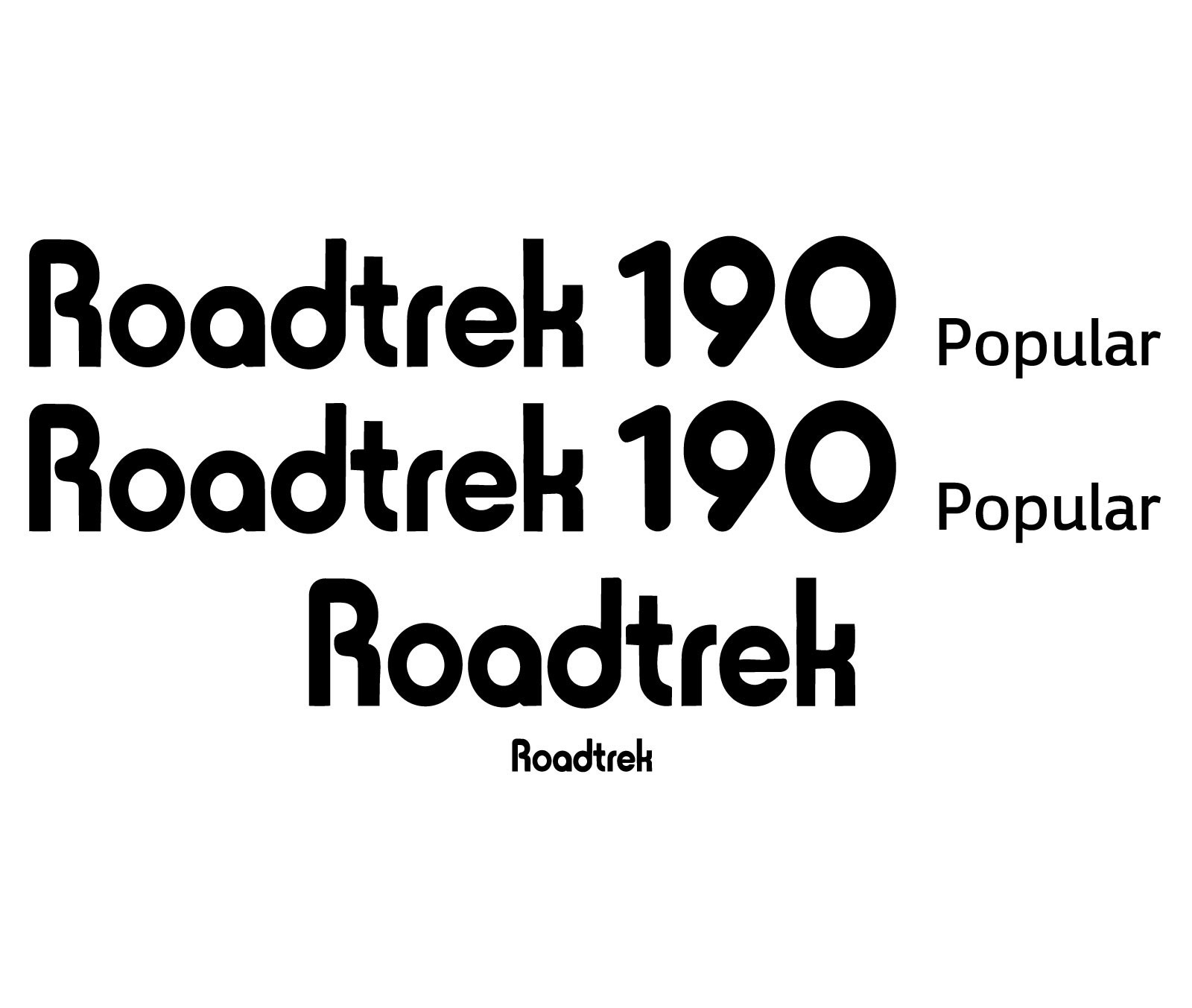 Roadtrek 190 Popular Decals Stickers Logo RV Trailer Set kit of 4 Black