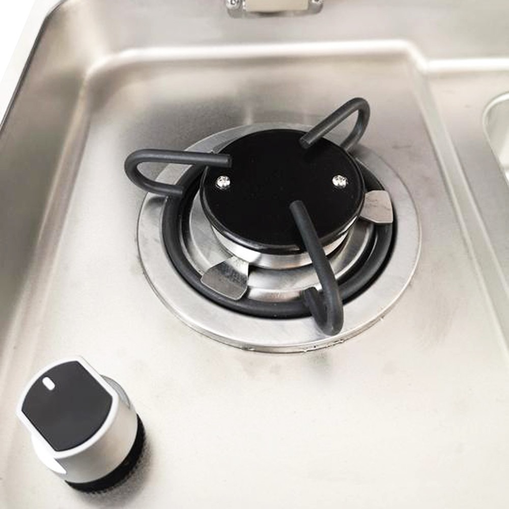 2-Burner RV Cooktop Stove Boat Caravan Camper Cooktop Stove w/Tempered Glass Lid