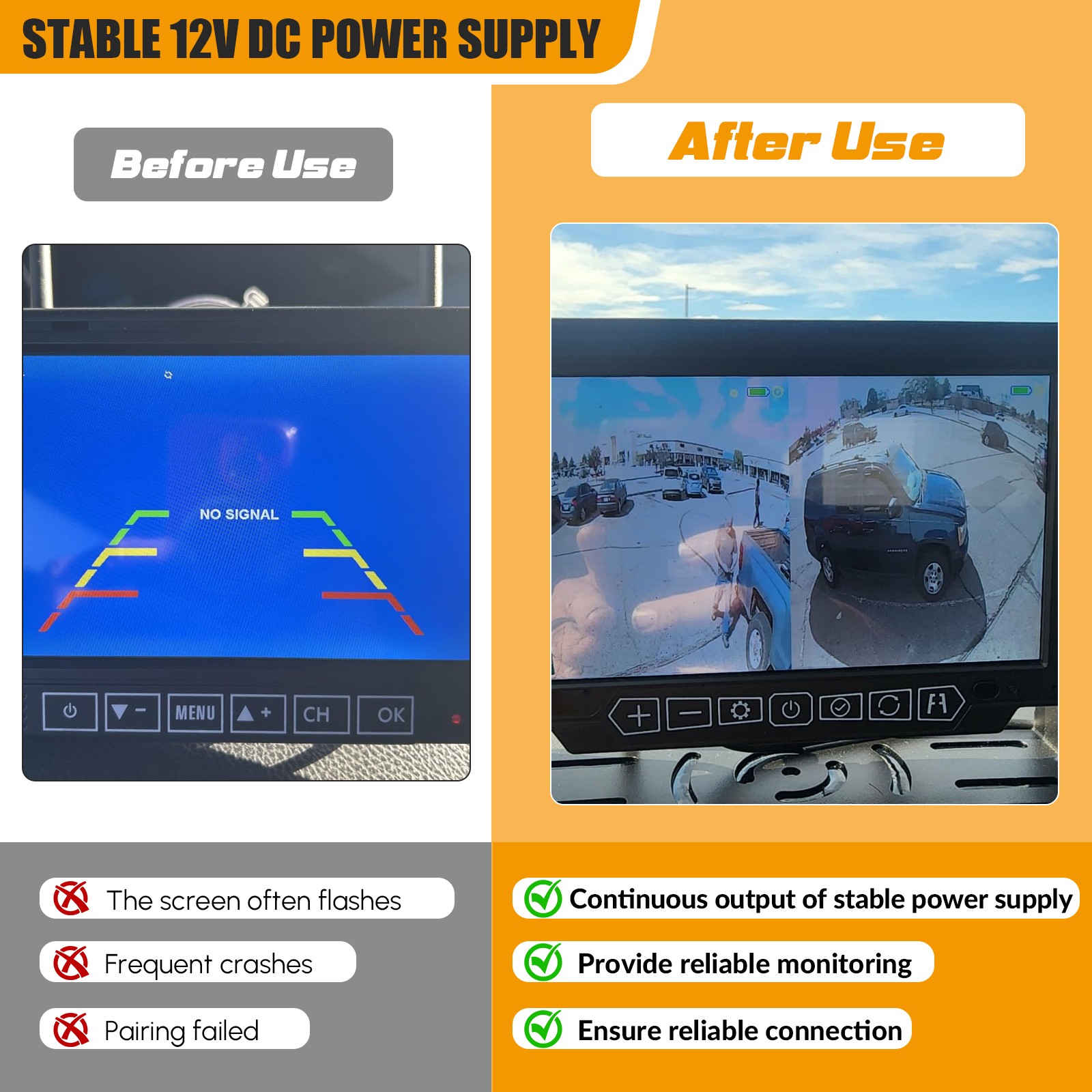 7-Pin Backup Camera Adapter For Furrion Vision S Trailer RV Power Switch