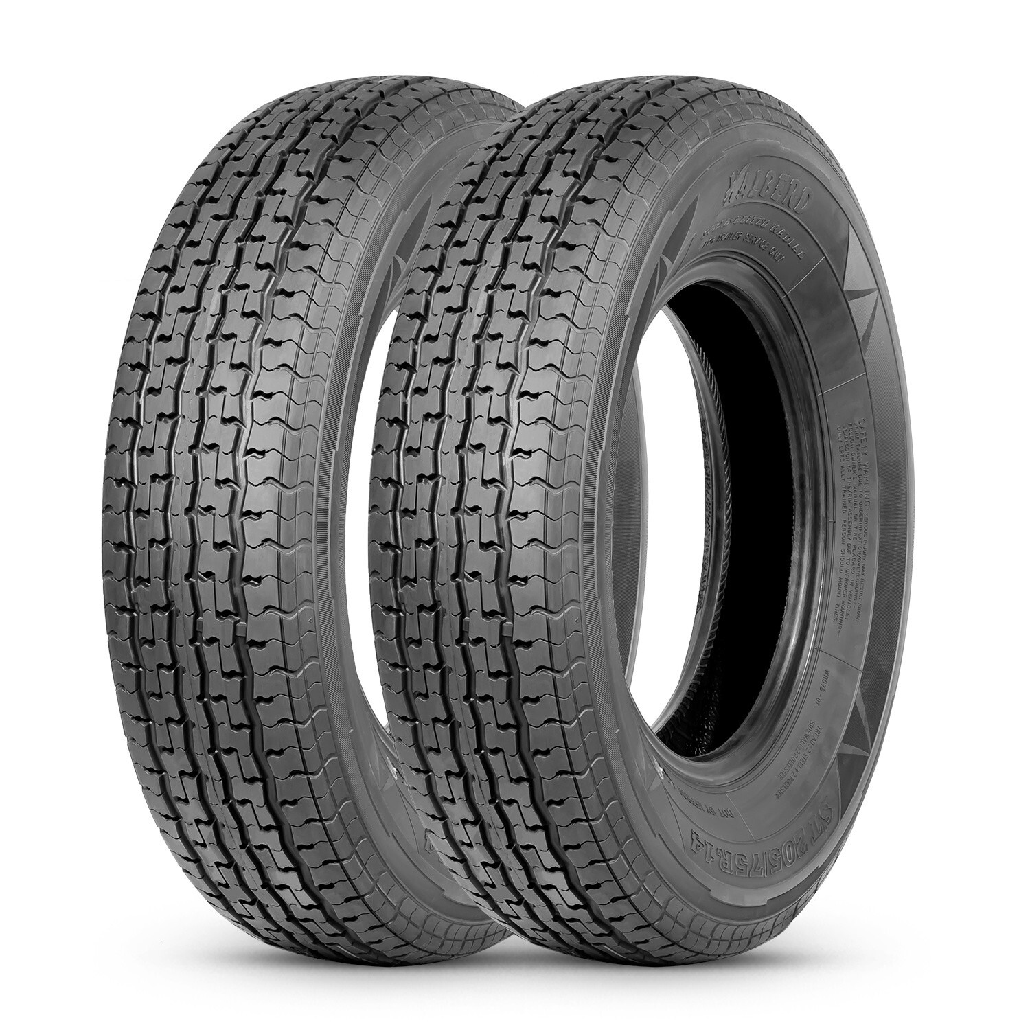 Set Of 2 ST205/75R14 Boat Trailer Tires 8PR 205 75 14 Replacement Load Range D