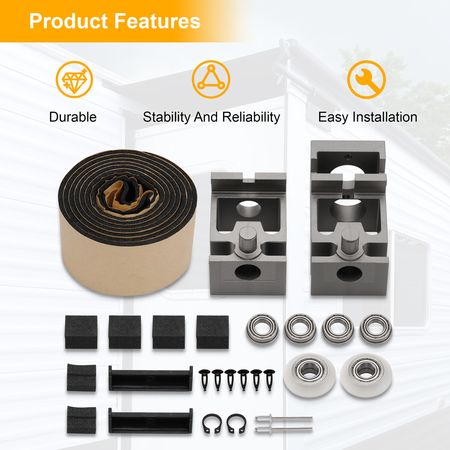 Standard Repair Kit For RV In-Wall Slide-Out 366121 and Standard Bearing Block