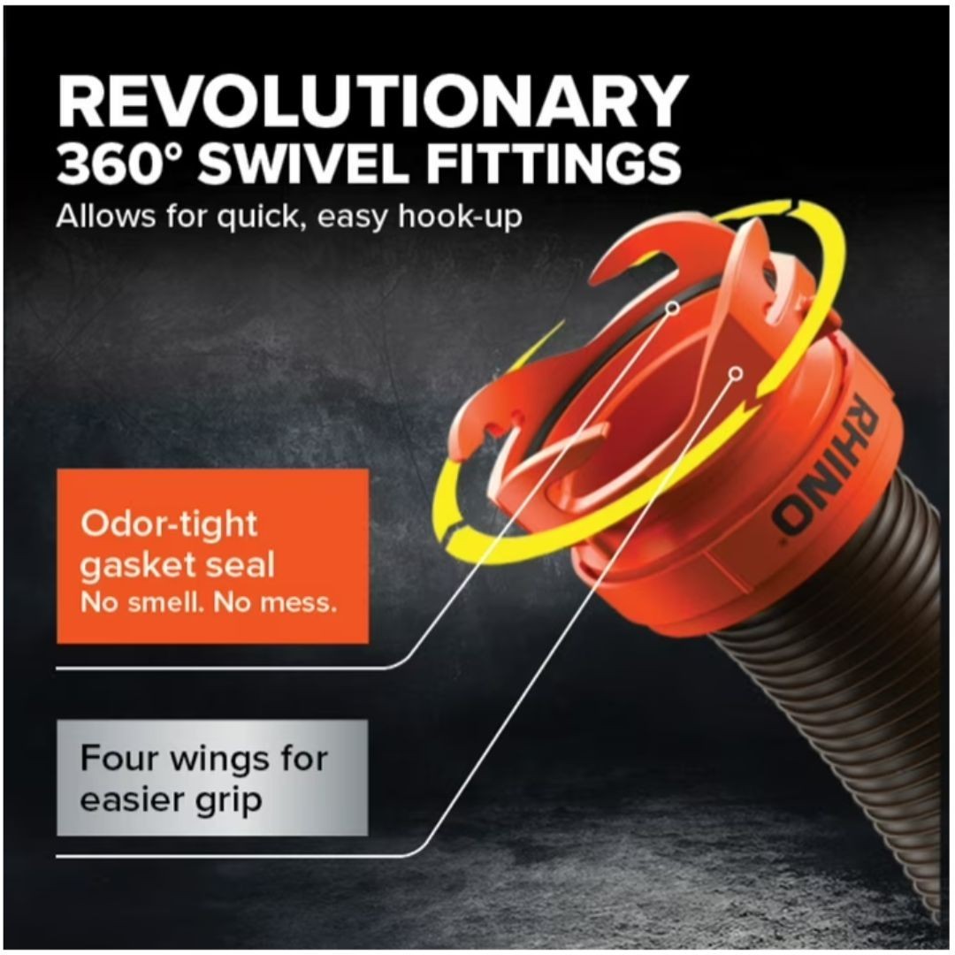 Camco RhinoFLEX 15-Foot RV Sewer Hose Kit – Multicolor, 23 Mils of Polyolefin