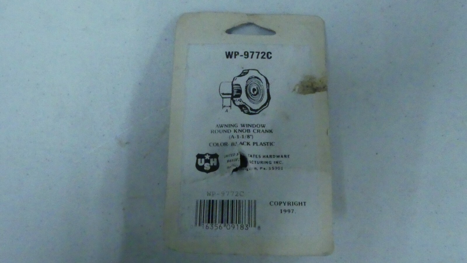 WP-9772c USH Rv awning window round crank shaft 1 1/8″ Black
