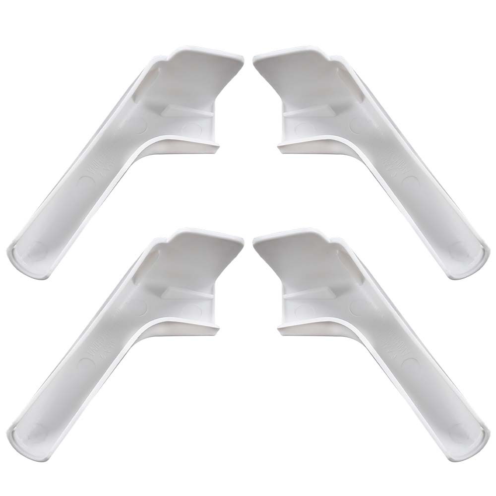 4 Pack White RV Rain Gutter Spout Extensions 3 1/2 inch 2 Left 2 Right