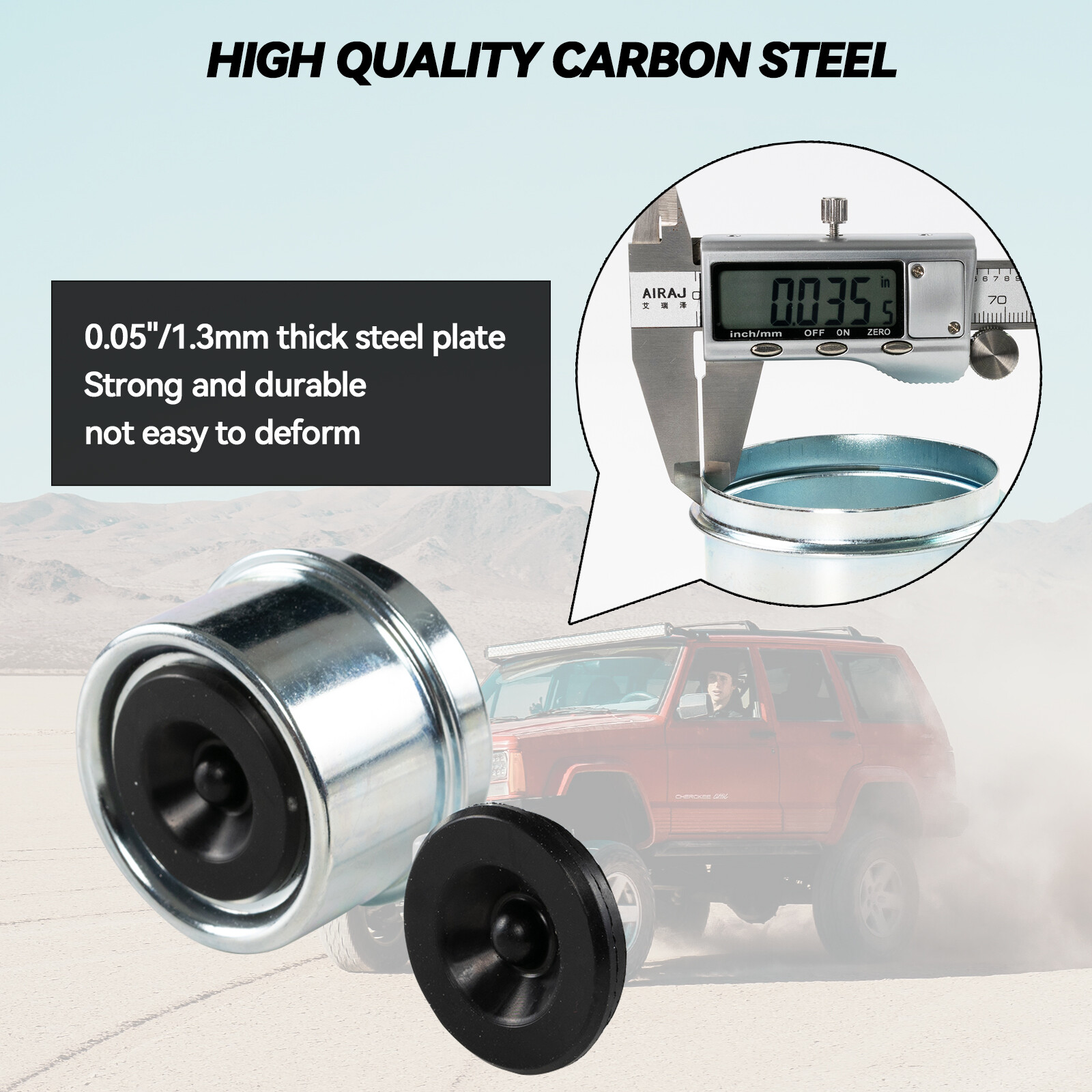 Four 1.98″Trailer Boat Axle Hub Extra Rubber Plug Dust Cap Grease Cover EZ Lube