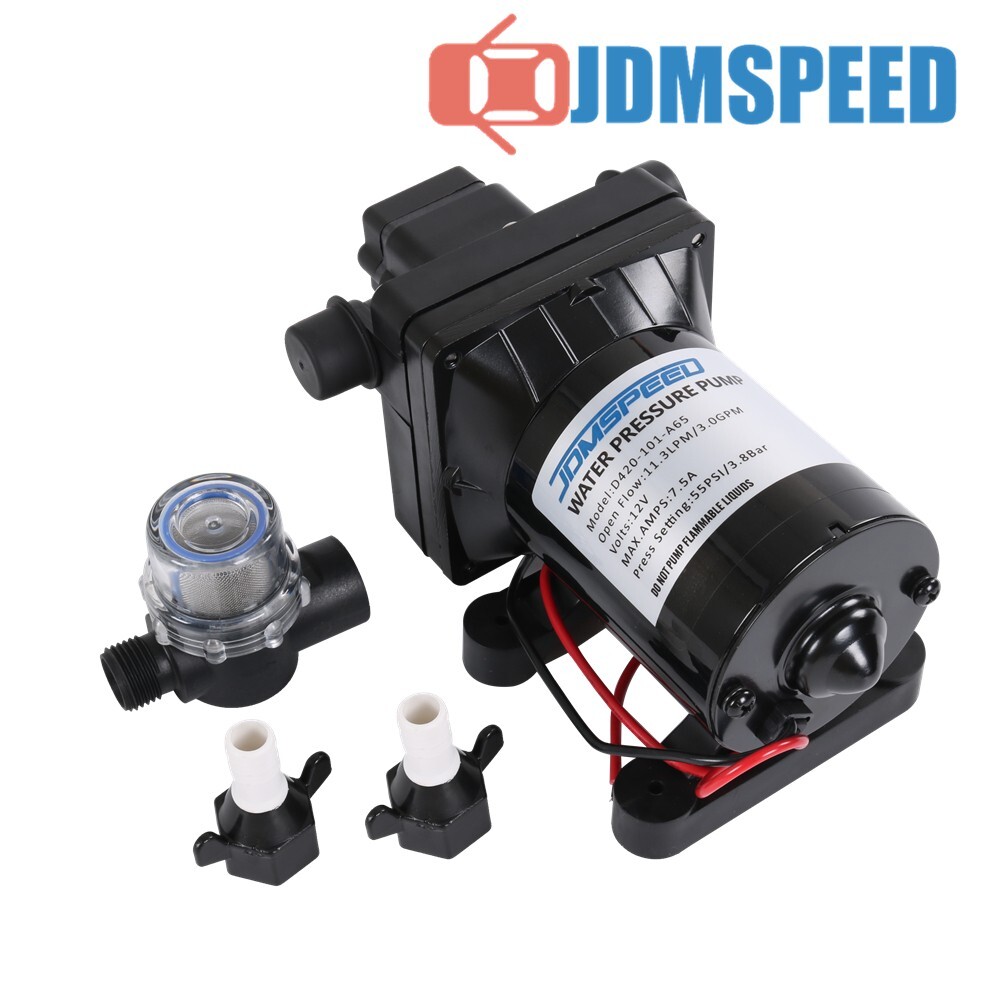 12V 3.0 GPM RV Water Pump 4008-101-A65 Revolution 55 PSI with Strainer
