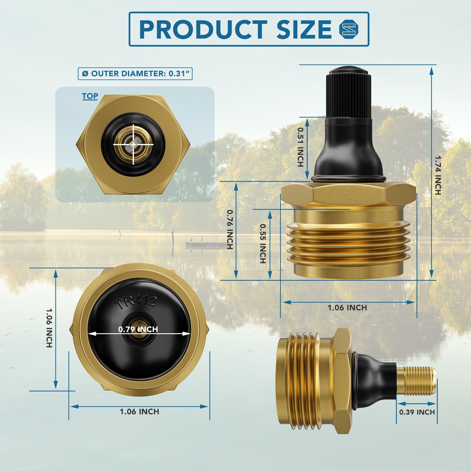 Leisure Coachworks RV 50psi Brass Winterization Water Intake Blow-Out Plug