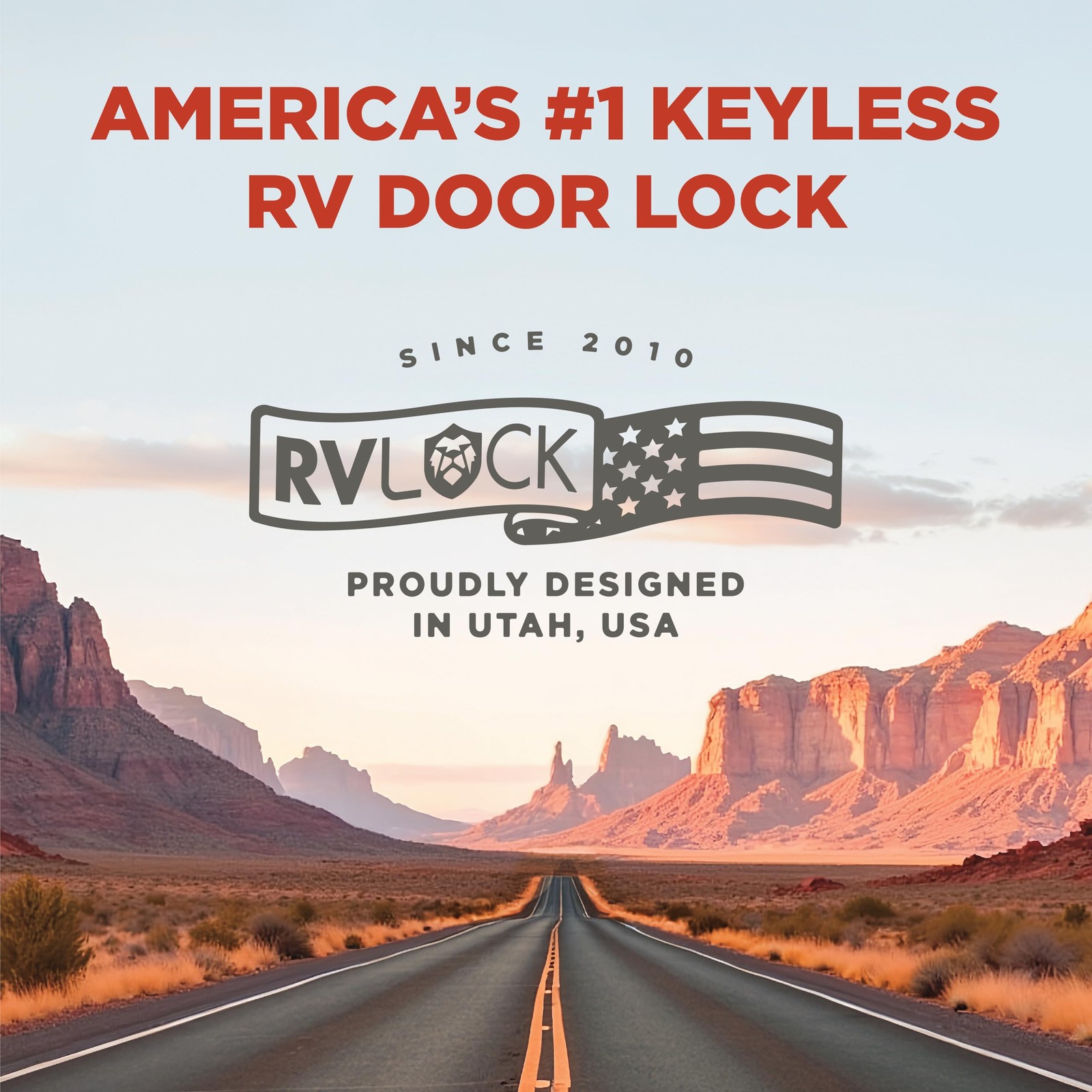 RVLOCK Compact RV Lock Keyless Entry, Secure 6.0 x 3.7 x 3.0 inches, Black