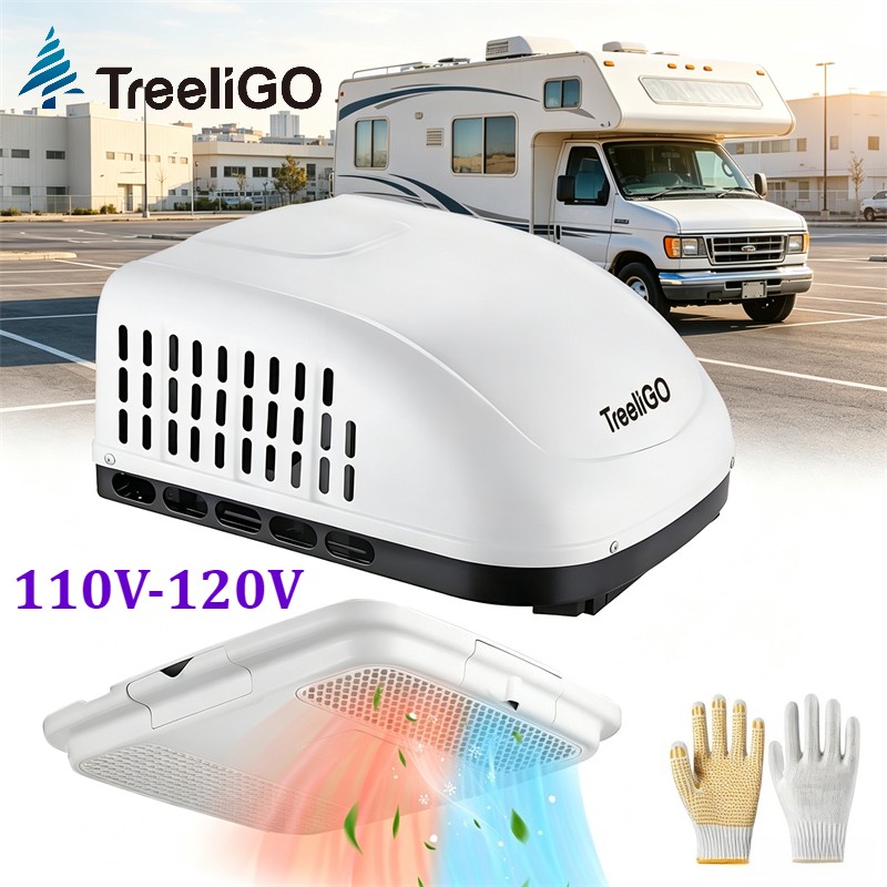 Treeligo 110V 15000BTU Heat&Cooling Air Conditioner For RV Van Camper Truck Boat