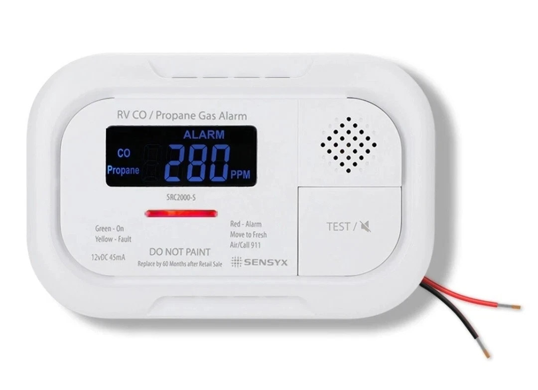 Digital RV Carbon Monoxide & Propane Dual Gas Alarm – Hard-Wired DC 12V, LCD