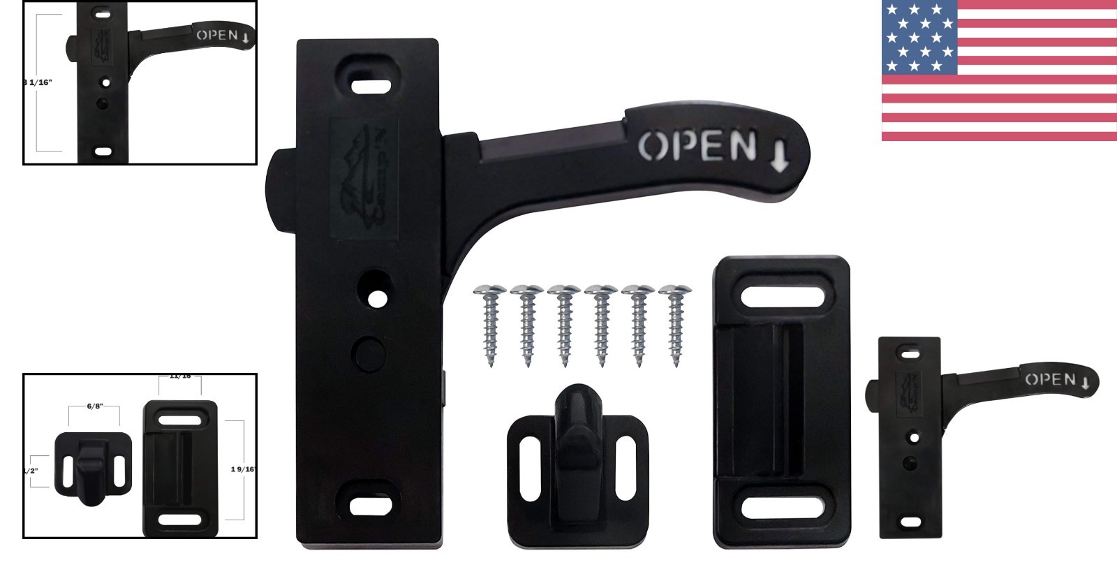 Quality RV Screen Door Latch – Right Hand, Durable Plastic & Metal Finish