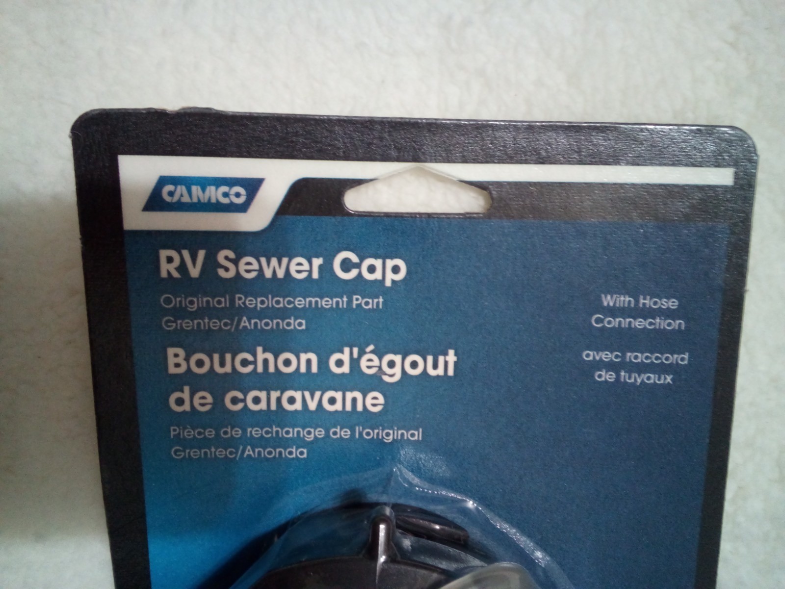 Camco RV Sewer Cap With Hose Connection-New