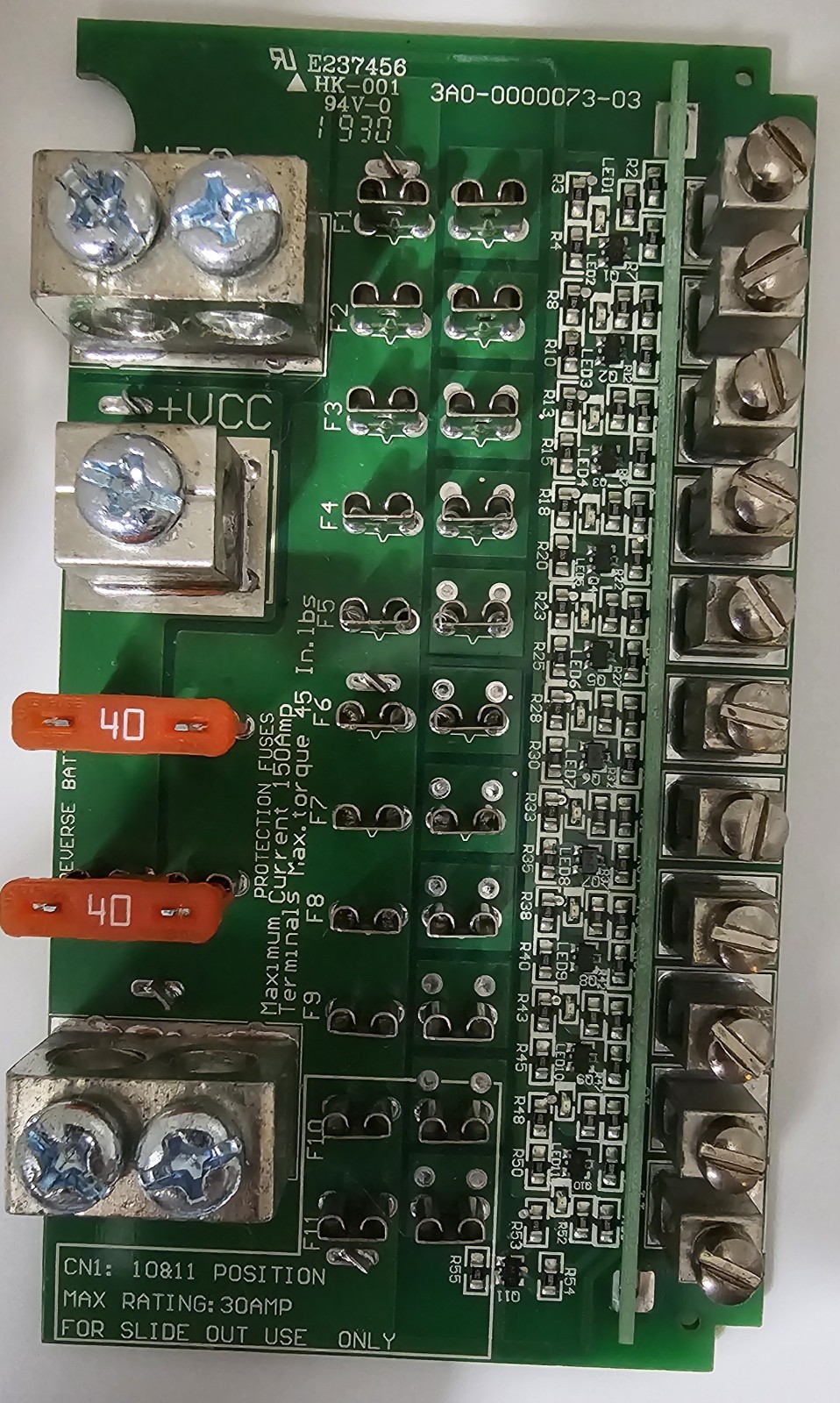 WFCO Distribution Panel Fuse Board With Led Short Circuit Indicator Lights-NWOB
