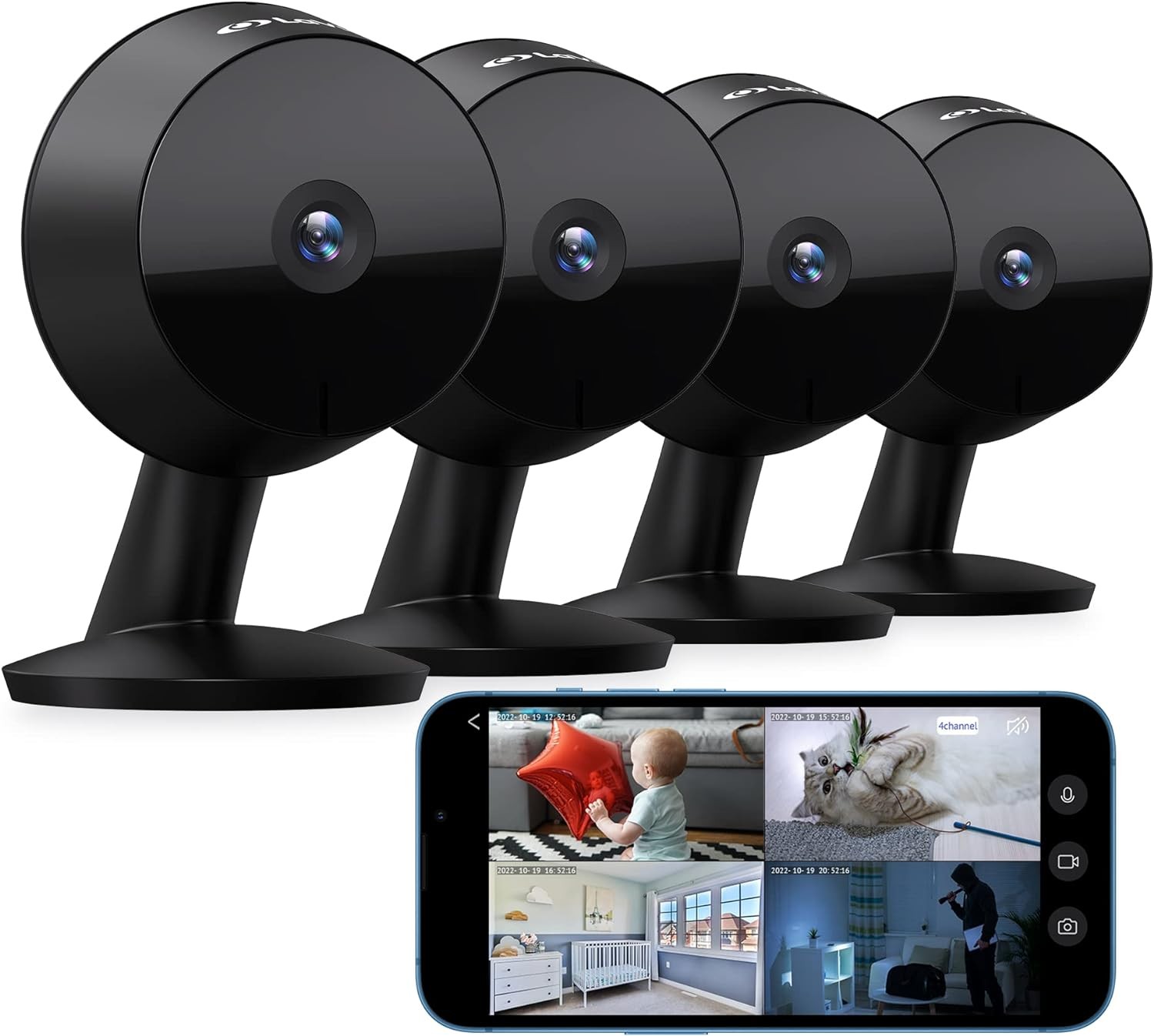4 Camaras Para Casa De Seguridad Profesional Vision Noche Deteccion Movimiento