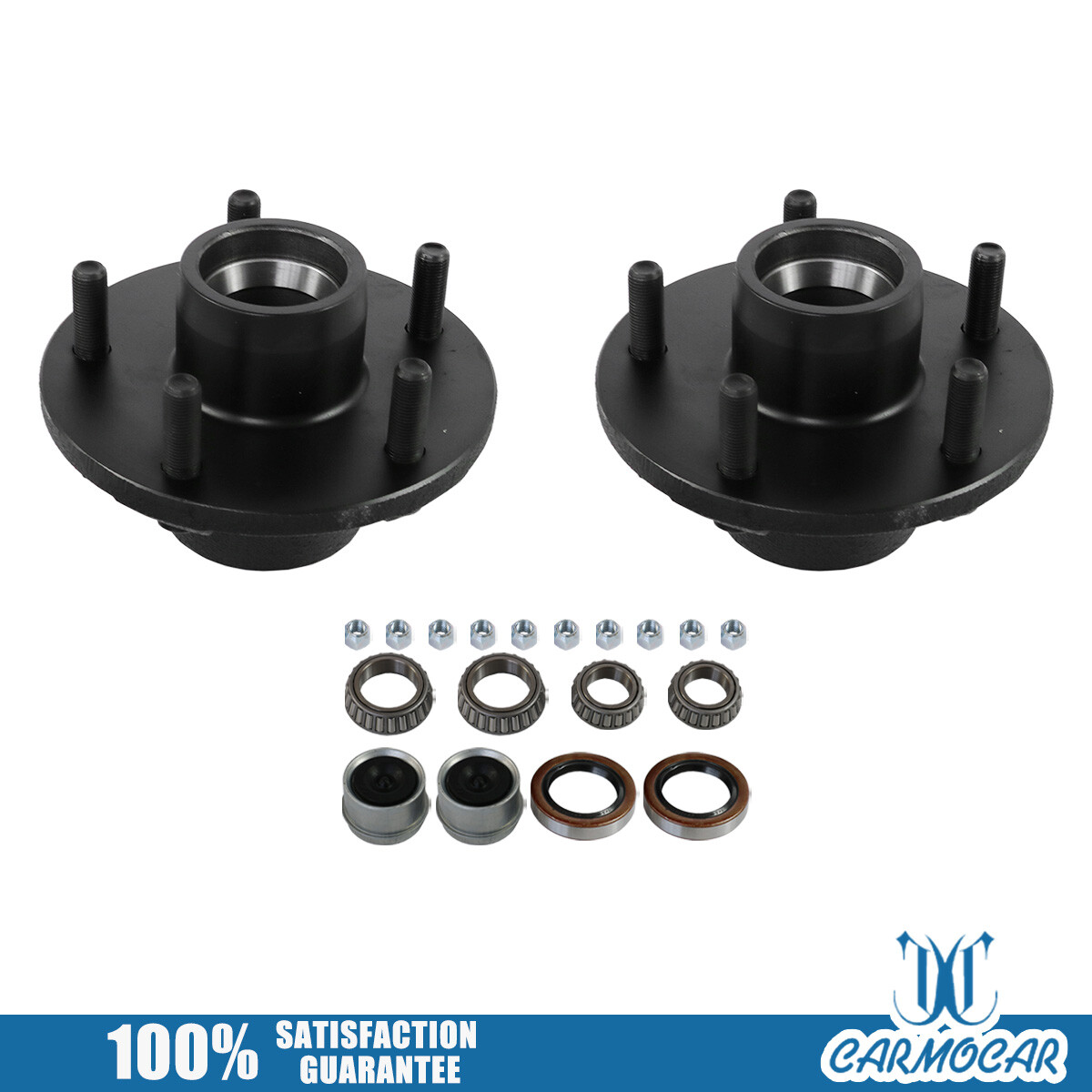 5 Lugs Trailer Idler Hub Kits Set of 2 5 on 5 5×5” for 3500 lbs Trailer Axle