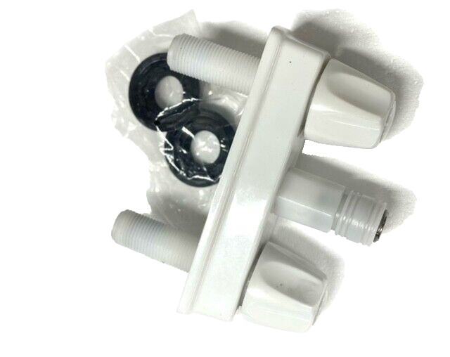 Spray Away Quick Connect Black Faucet Valve for RV 4″ OC Hook Up – White