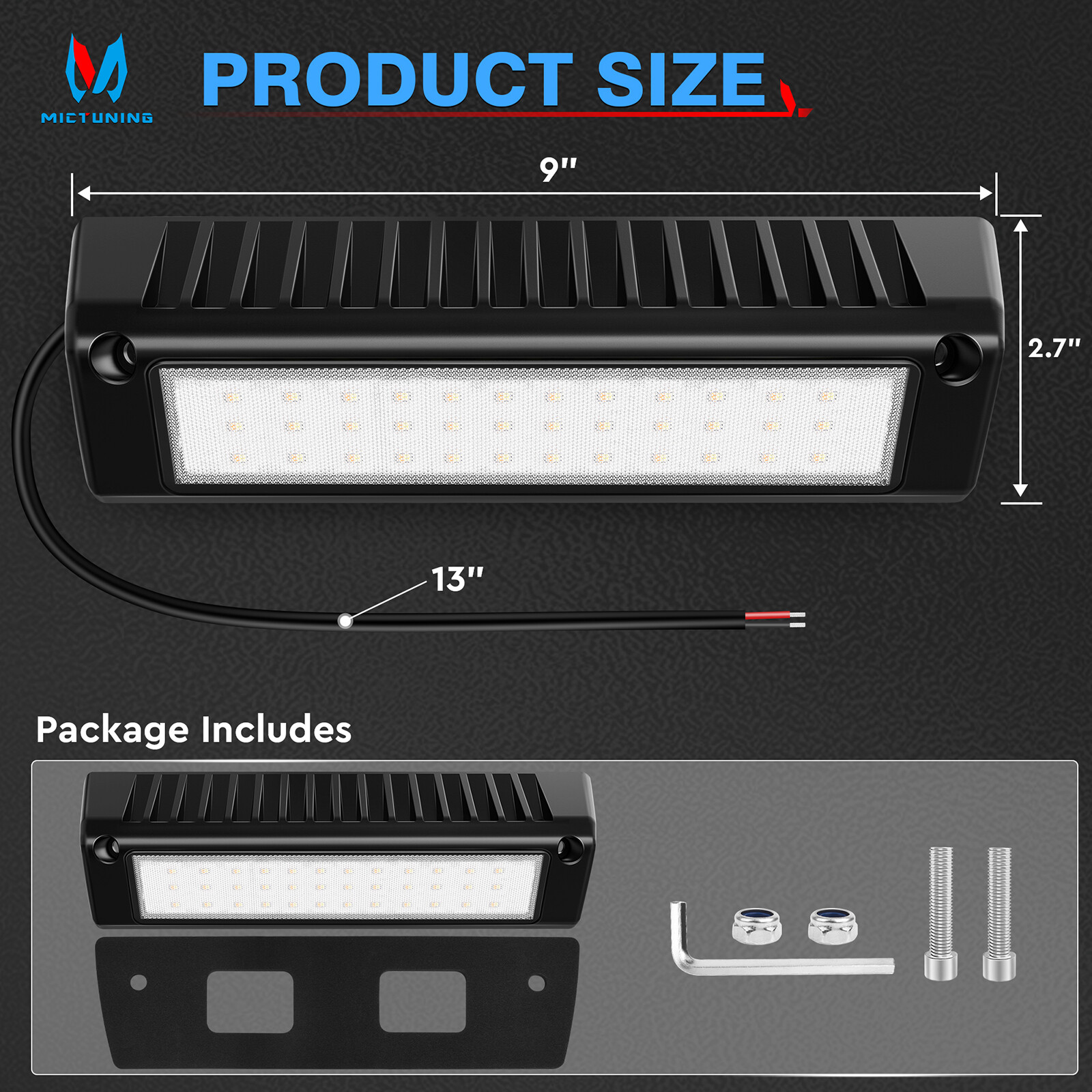 54W 9 Inch RV Porch Lights – Dual Color Exterior Light LED Aluminum Lamp 12V/24V