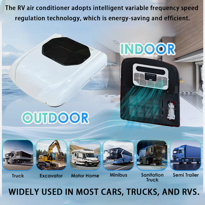 12V Parking A/C Unit For Motorhome Camper Trailer Rooftop RV Air Conditioner
