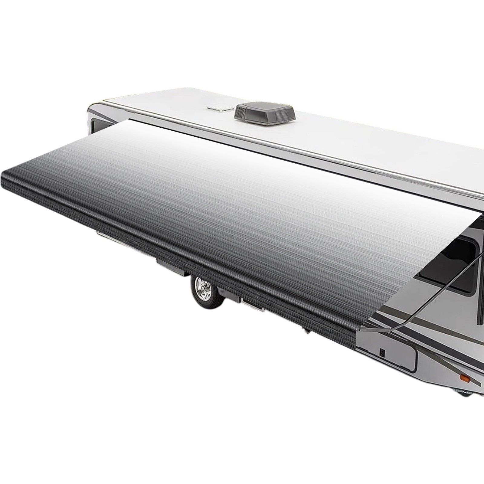 RV Awning Fabric for Universal Camper Trailer Strip Gray Fade Durable Gearzaar