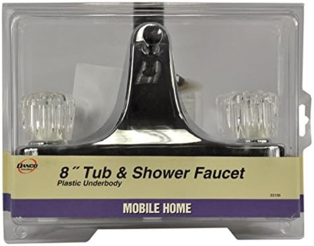 Easy-Install 8-Inch Mobile Home Tub & Shower Faucet with Stylish Knob Handles