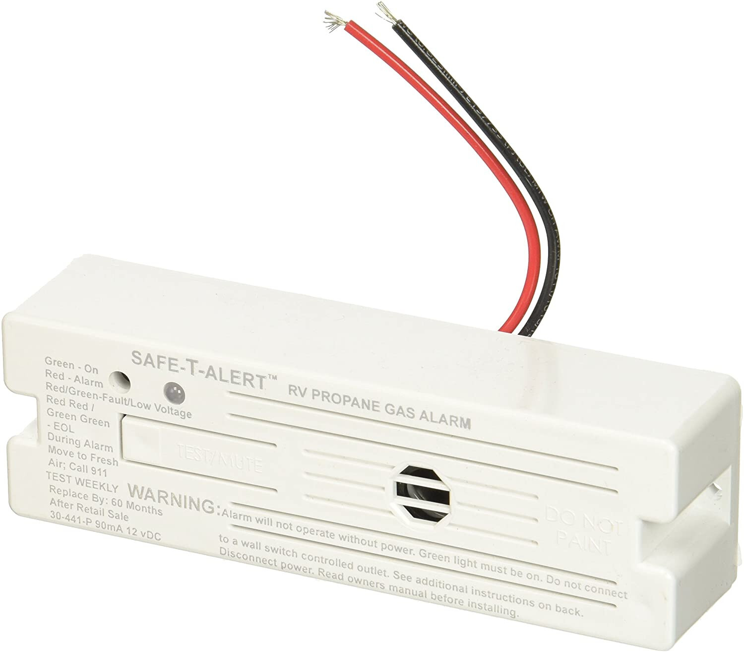 MTI Industries 30-441-P-WT 12 Volt LP Gas Detector Alarm Surface Mount