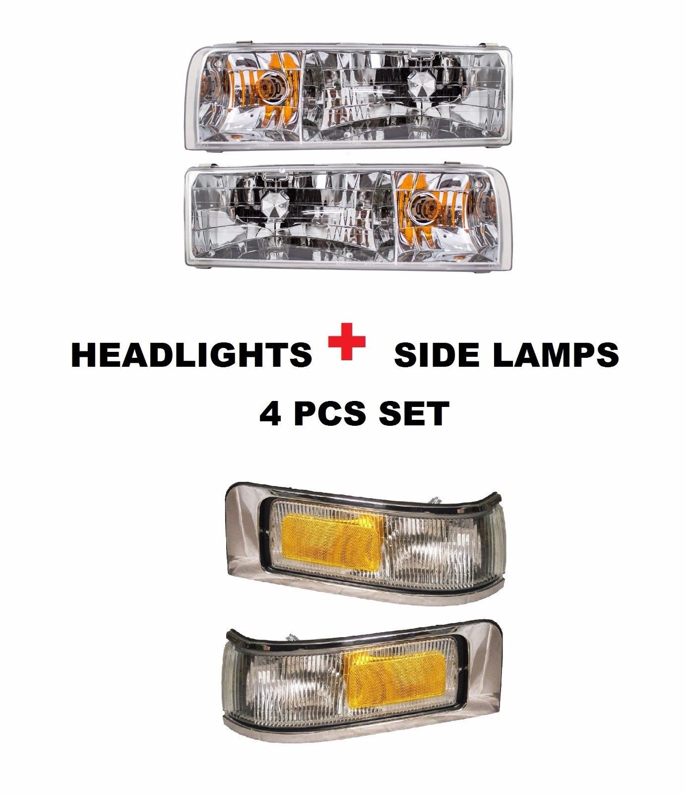 REXHALL AERBUS 2000 2001 2002 HEAD LIGHTS LAMPS HEADLIGHTS CORNER 4PC SET RV