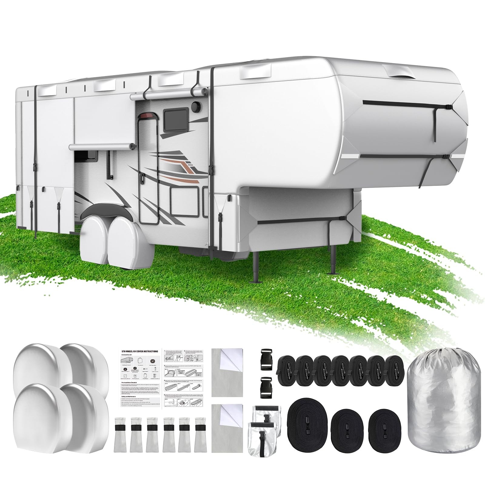 RV Cover 5th Wheel 29-33ft Waterproof Oxford Fabric Mofeez MF95211-2
