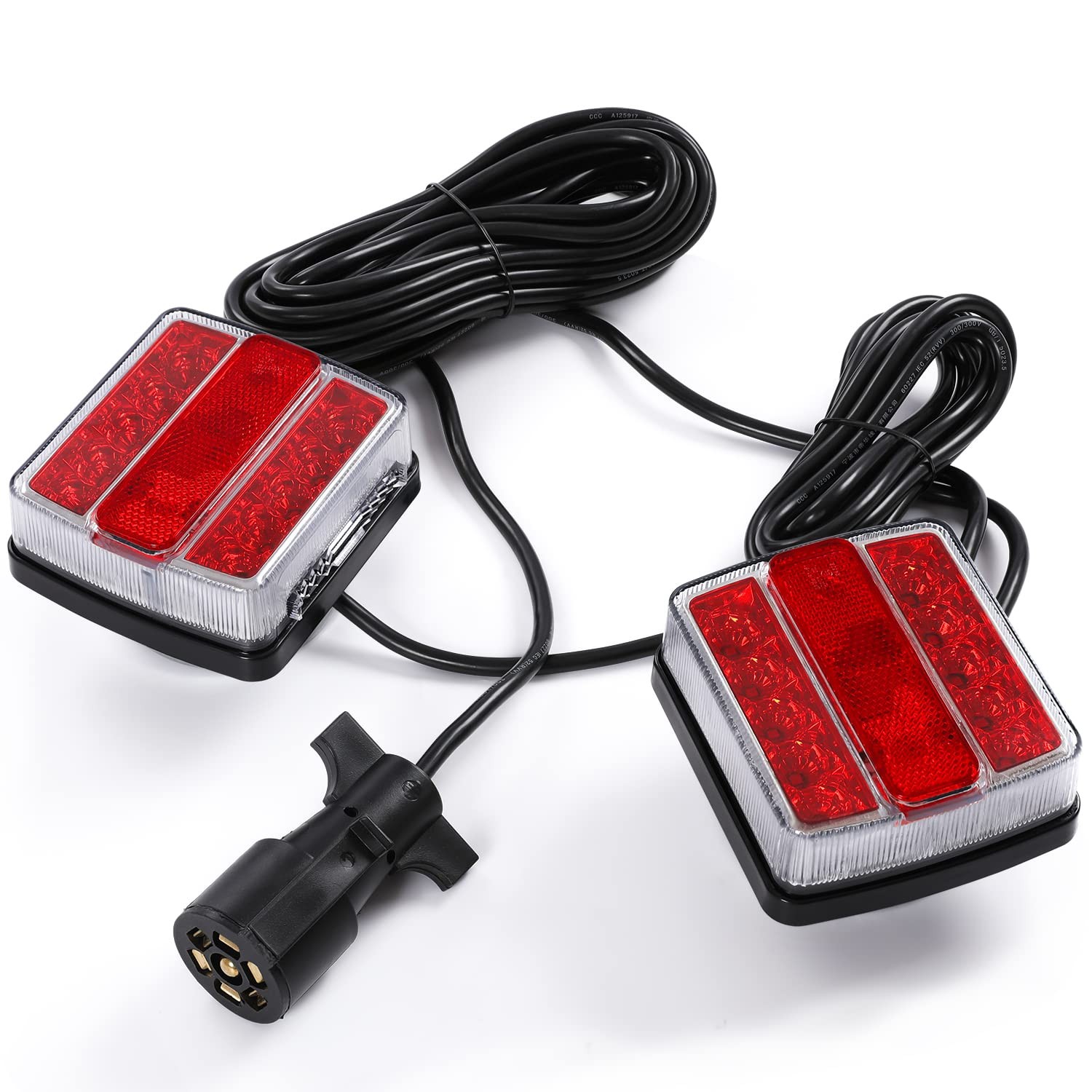 Magnetic Led Trailer Towing Light Kit 24ft Cable With 7 Pin Plug Ip68 Waterproof