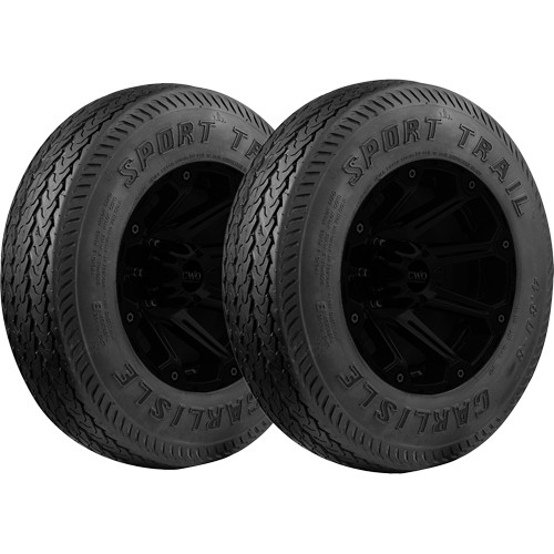 (QTY 2) 18.5×8.5-8 Carlstar Sport Trail 71J Load Range B Black Wall Tires