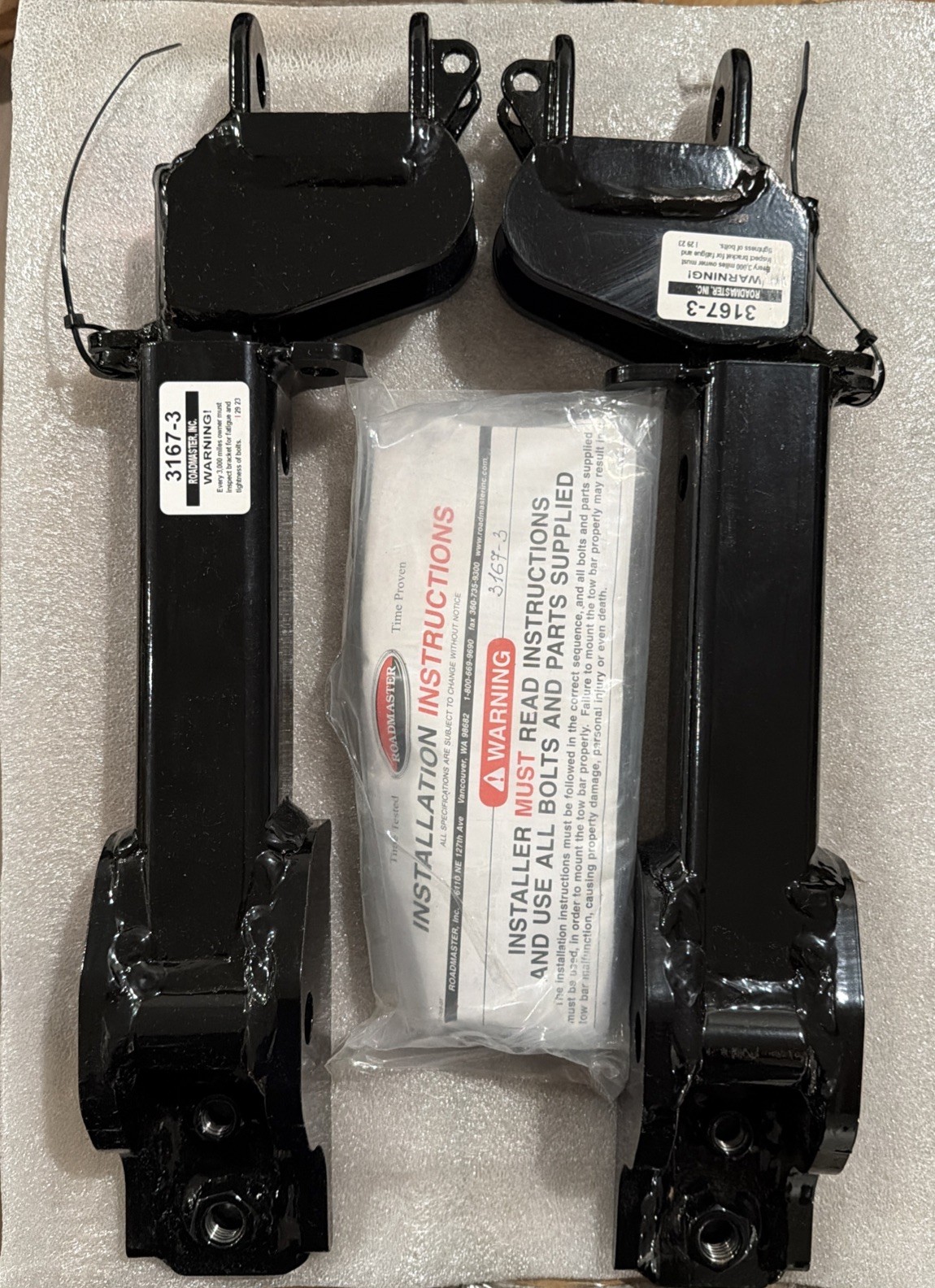 Roadmaster 3167-3 Direct-Connect Base Plate Kit – Removable Arms Chevrolet 2500