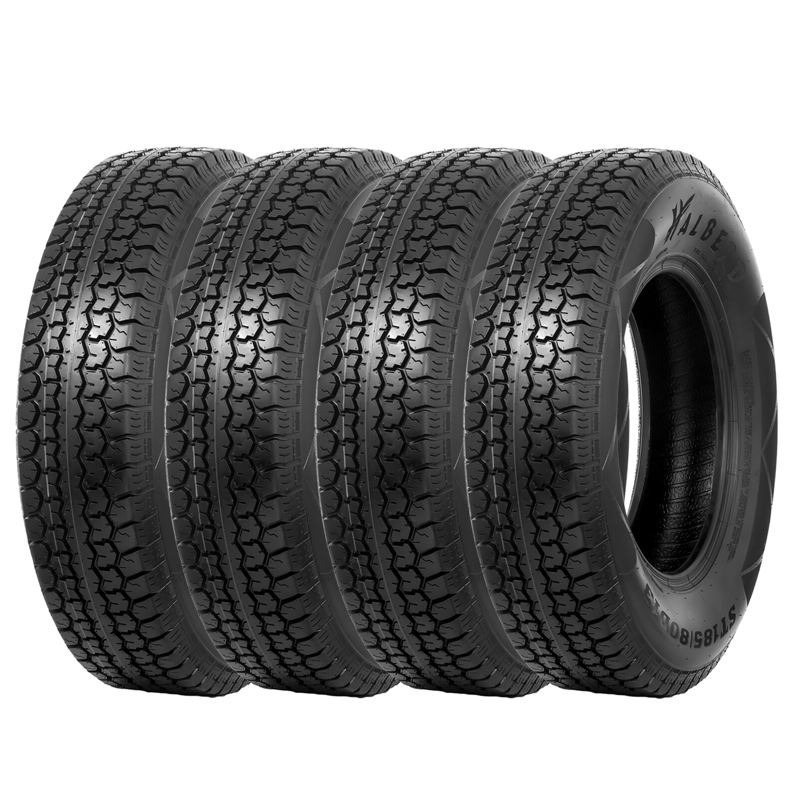 Set 4 ST185/80D13 Trailer Tires 185 80 13 6PLY Heavy Duty Tubeless Load Range C