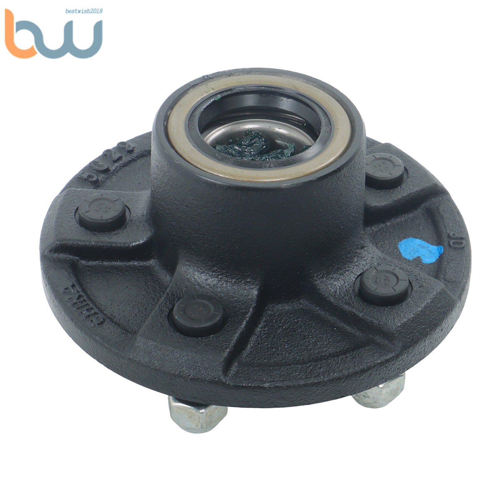 1/2 Packs 5 Lug 4.5″ Bolt Trailer Hub Kit 1.75 Circle #84 Spindle w/Bearing Kit