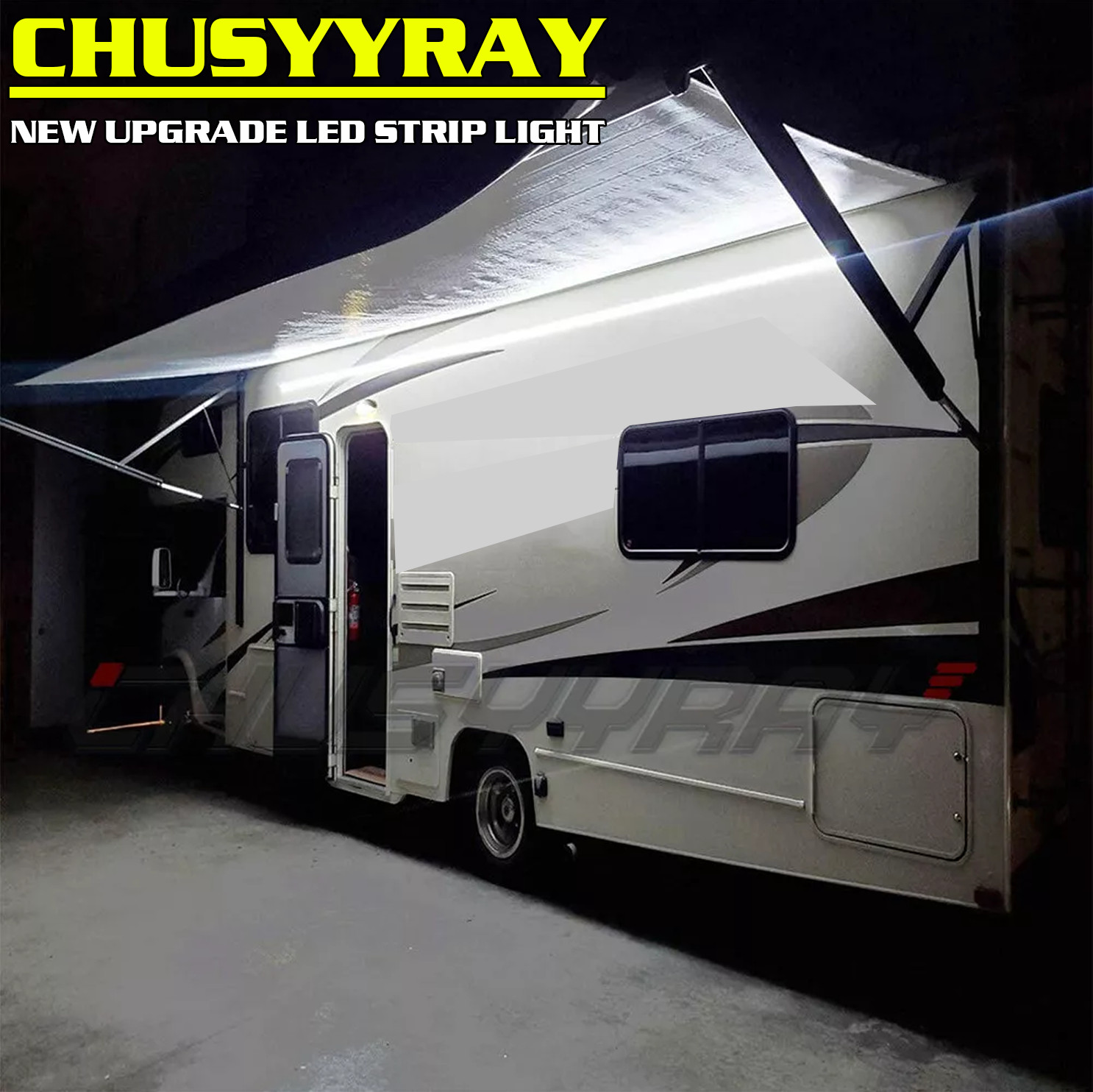 RV LED Camper Awning Boat Trailer Light Set Wireless Remote White Waterproof