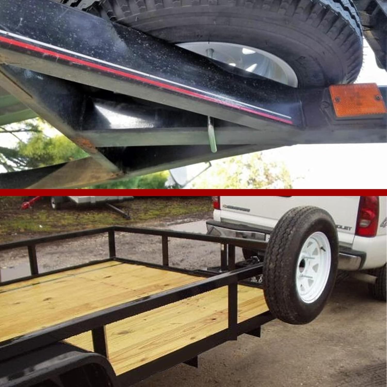 Galvanized Side Mount Spare Tire Carrier for Trailers – Fits 4/5 Lug Tires