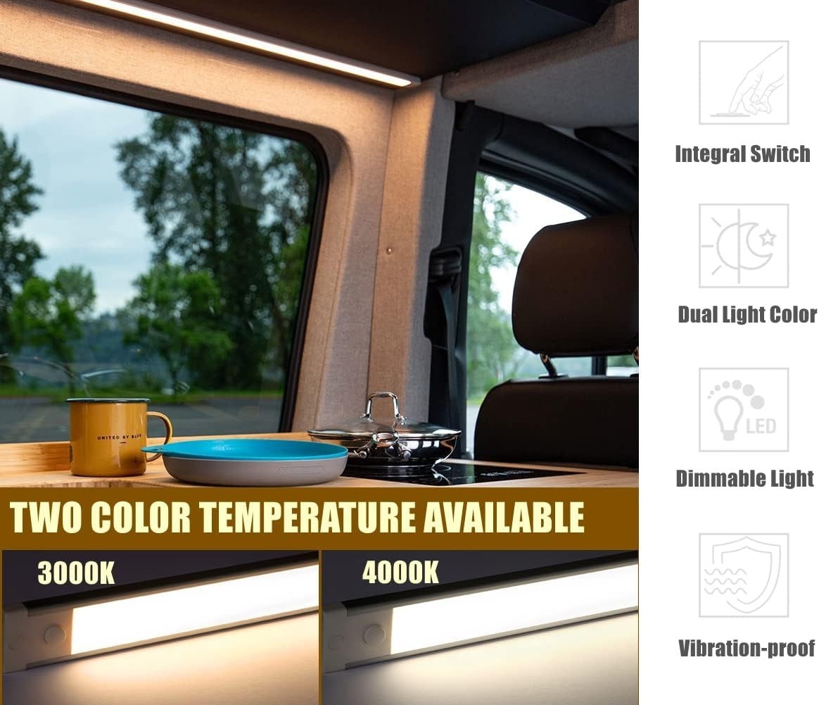 acegoo Campervan Boat 12V Under Cabinet LED Lighting Integral On Off Switch