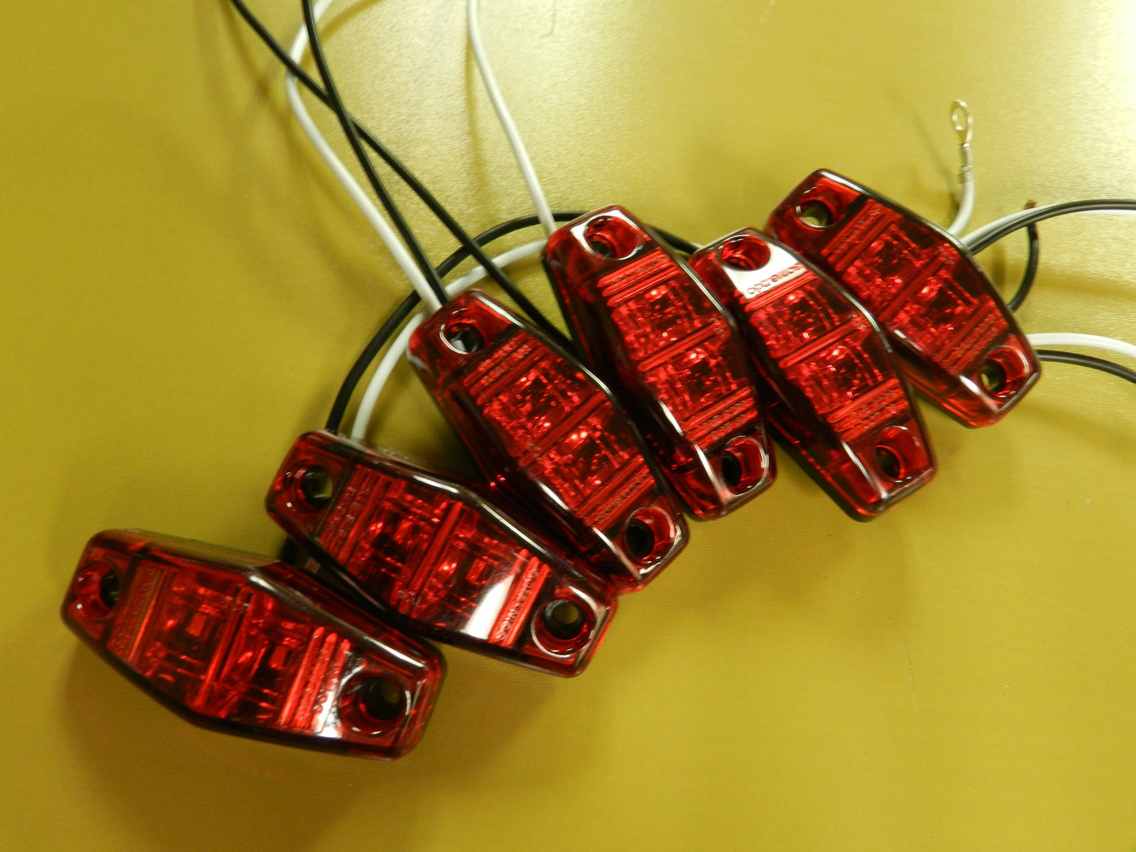 (6) Red LED Camper Trailer Light 2 Diode 1×2.5 surface mount Clearance Optronics