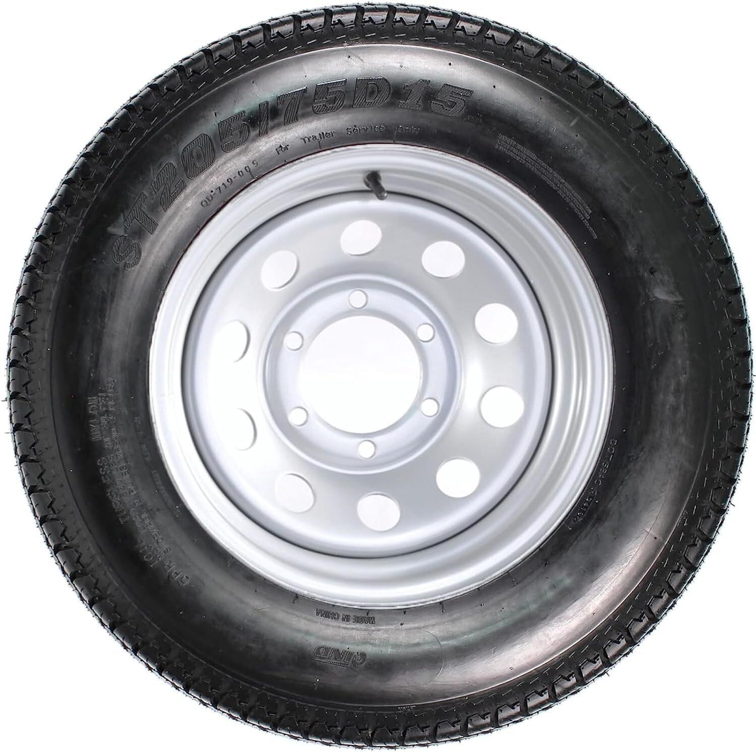 🔥Set of 4 ST205/75D15 Trailer Tires & Wheels 5Lug Load Range C 15″ Rim Fuel-sav