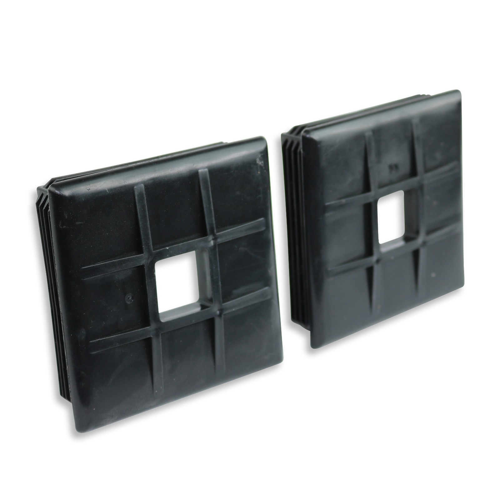 2 PACK 4″ Square Bumper Plug End Cap Cover RV Camper Trailer Vented New