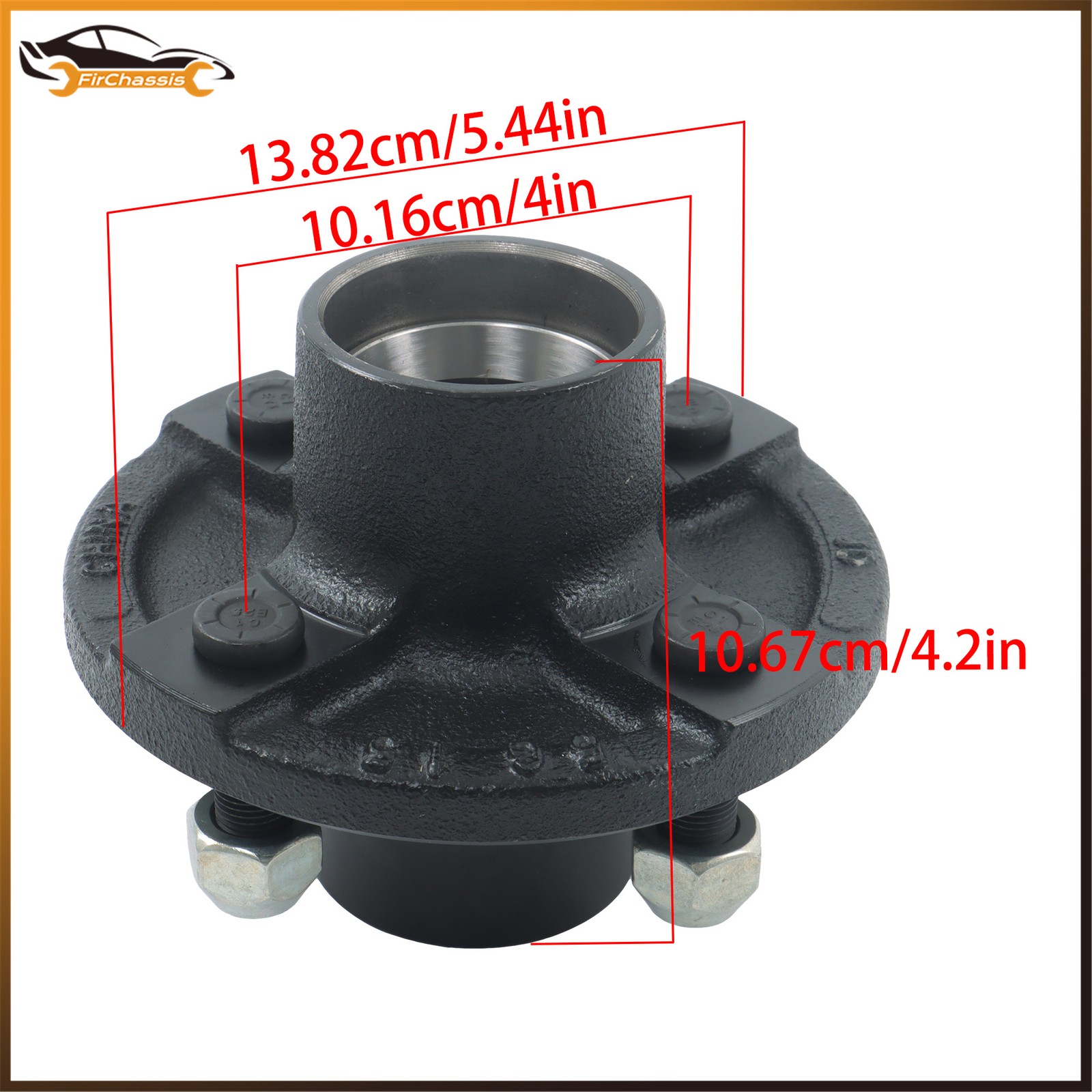 With Trailer Bearing 4 on 4′ Trailer Hub Kit and Square BT16 Spindle