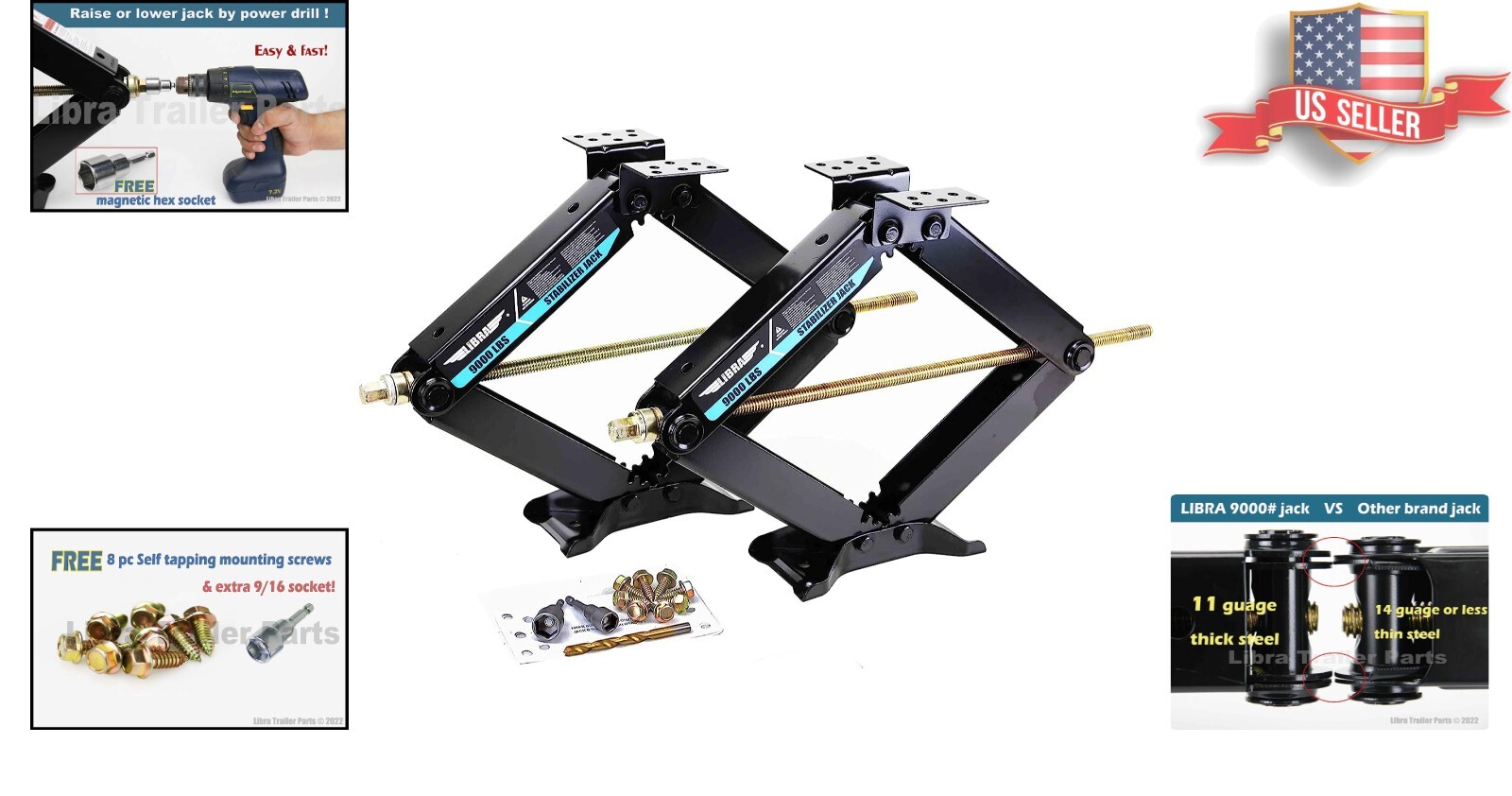 Heavy-Duty Scissor Jacks – Ultimate True HD 9000 Capacity – Socket Kit