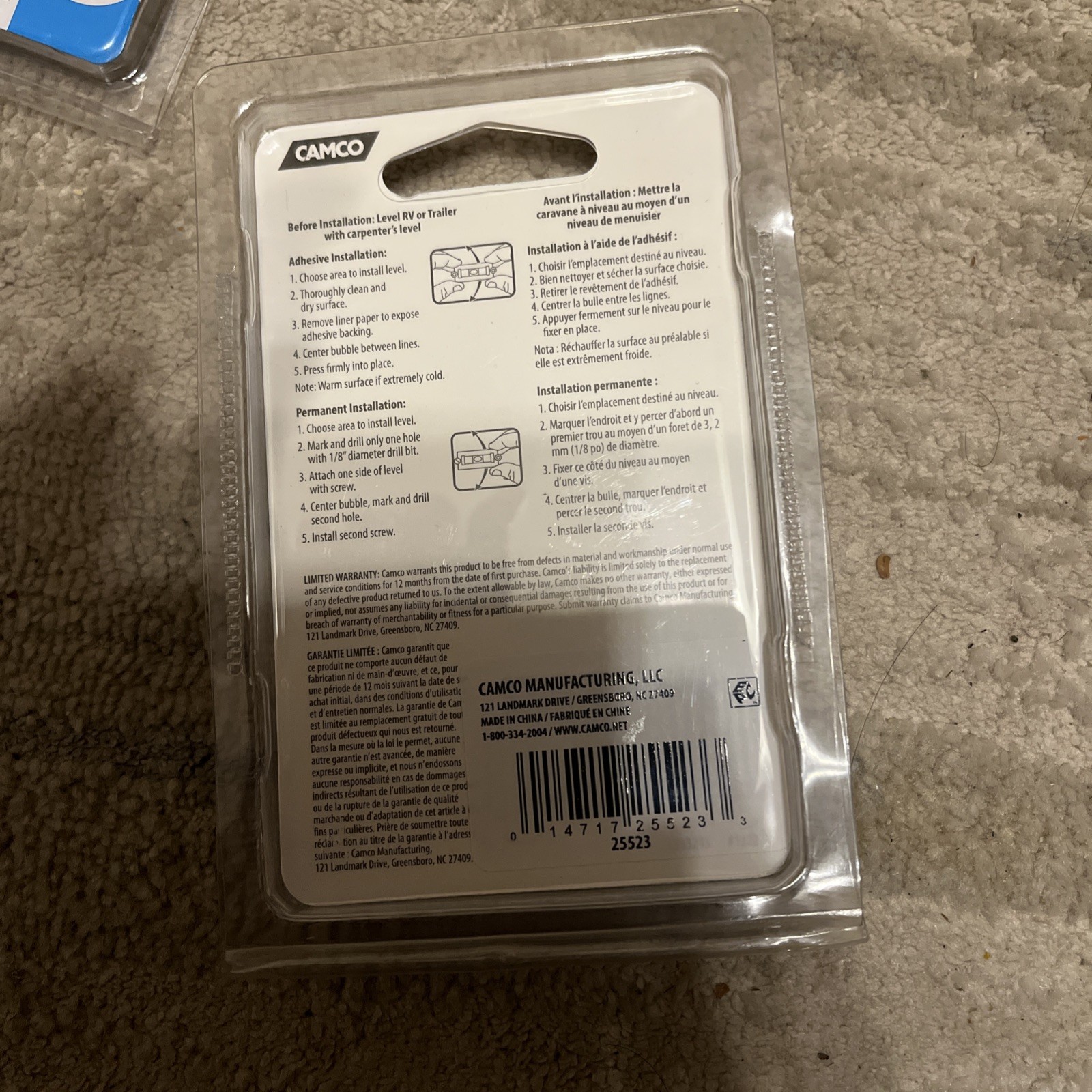 RV Stick On Levels 2 Pack Vial Levels Camco #25523 NEW